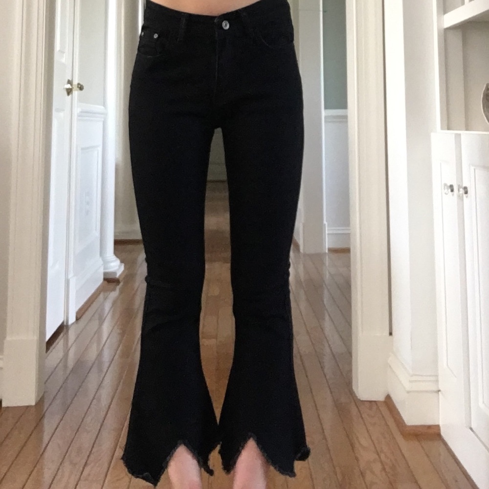 Tea and cup tulip flare jeans